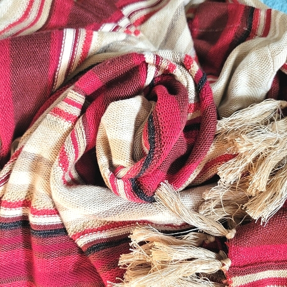 Lauren RL Open Front Oversized Cotton-Linen Blend Cardigan Poncho Wrap - Picture 9 of 11